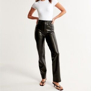 NWT, High Rise Vegan Leather 90s Straight Pants